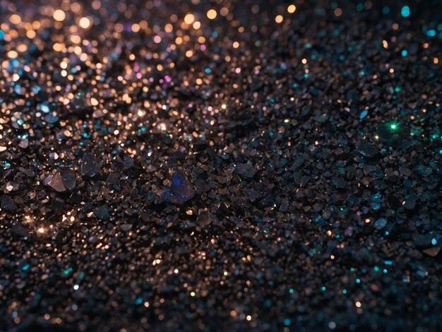 un primer plano de una superficie brillante con brillo y una luz que brilla sobre ella