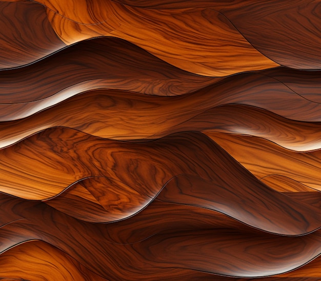 un primer plano de una superficie de madera con líneas onduladas ai generativo