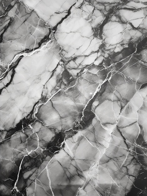 Un primer plano de una superficie de mármol con un fondo generativo en blanco y negro