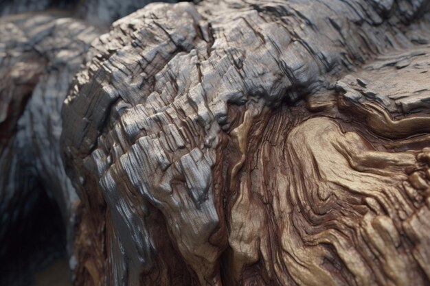 Un primer plano de una superficie natural como el tronco de un árbol o una formación rocosa con características únicas e interesantes.