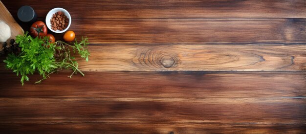 Primer plano de una tabla de cocina de madera en el concepto interior de una casa