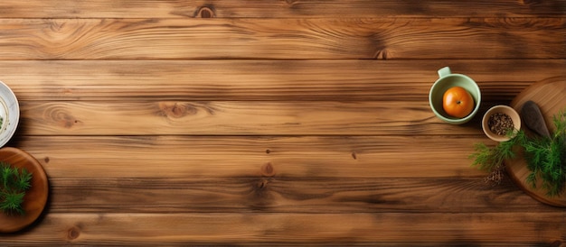 Foto primer plano de una tabla de cocina de madera en el concepto interior de una casa