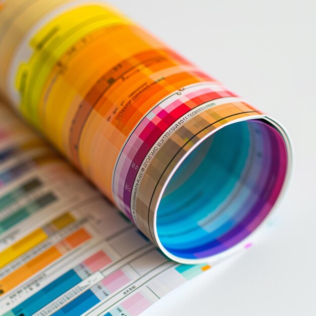 un primer plano de una tabla de colores con un tubo de color generativo ai