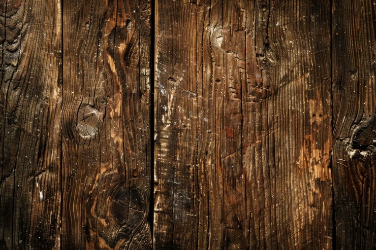 Primer plano de tablas de madera desgastadas con grano y textura detallados