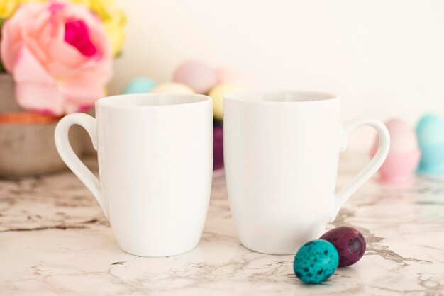 Foto primer plano de una taza de café en la mesa