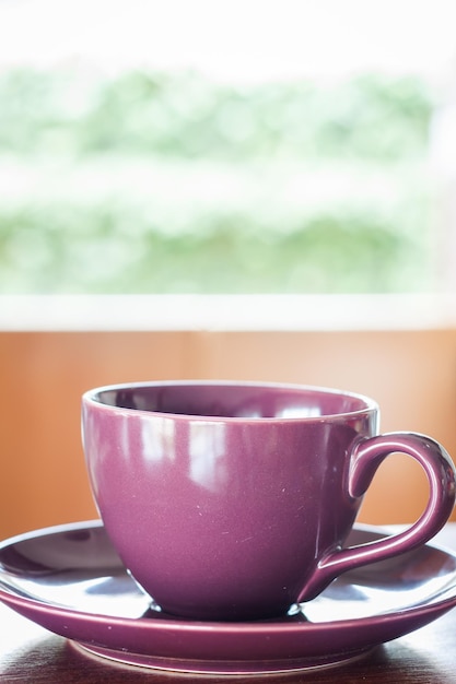 Foto primer plano de una taza de café en la mesa