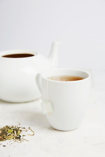 Foto primer plano de una taza de café en la mesa