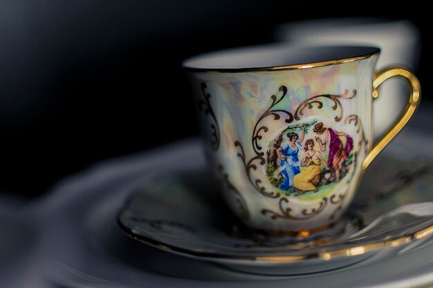 Primer plano de una taza de café