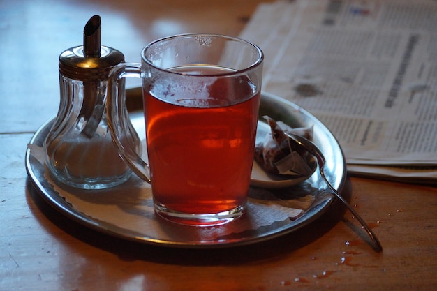 Foto primer plano de té fresco