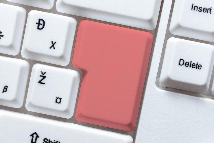 Foto primer plano del teclado de la computadora portátil