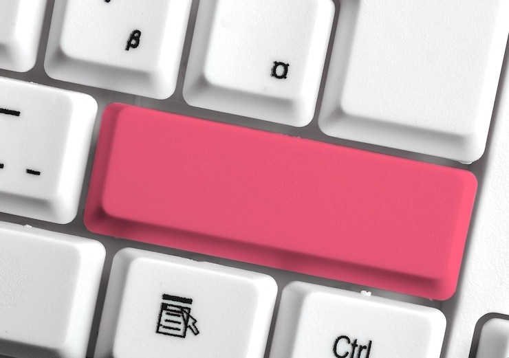 Foto primer plano del teclado de la computadora portátil