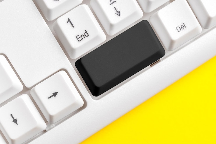 Foto primer plano del teclado de la computadora portátil