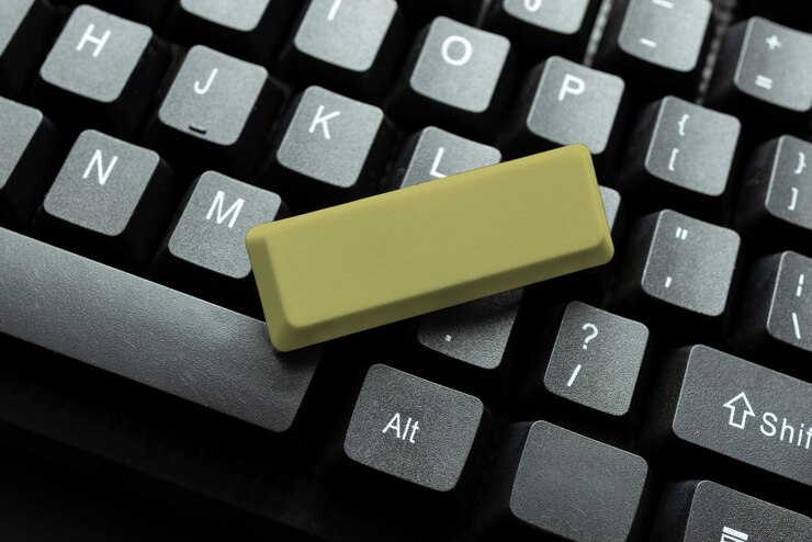Foto primer plano del teclado de la computadora portátil
