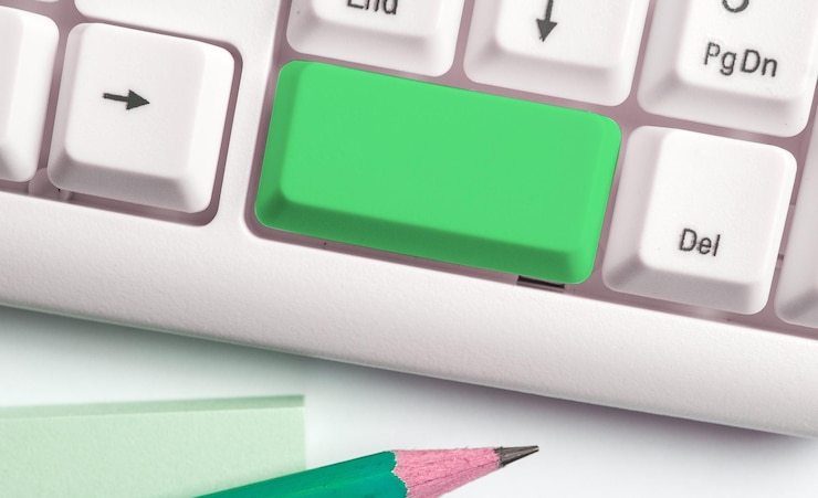 Foto primer plano del teclado de la computadora
