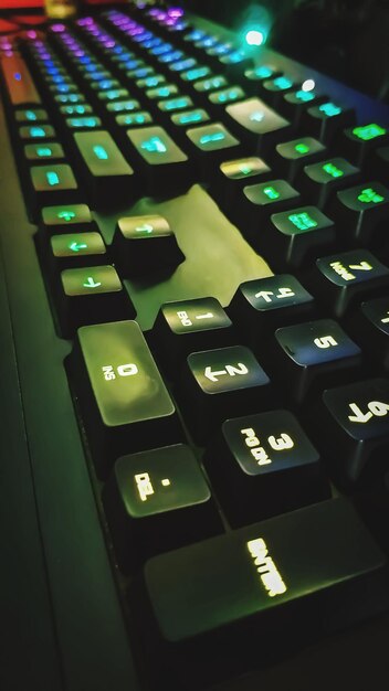 Primer plano del teclado de la computadora
