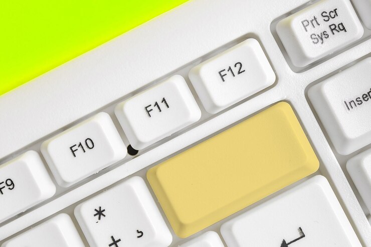 Foto primer plano del teclado de la computadora