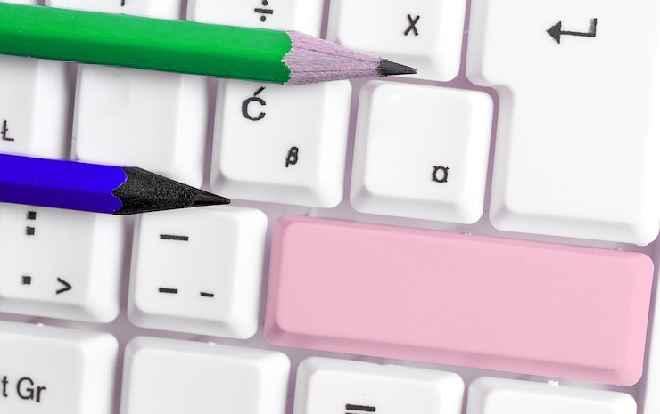 Foto primer plano del teclado de la computadora