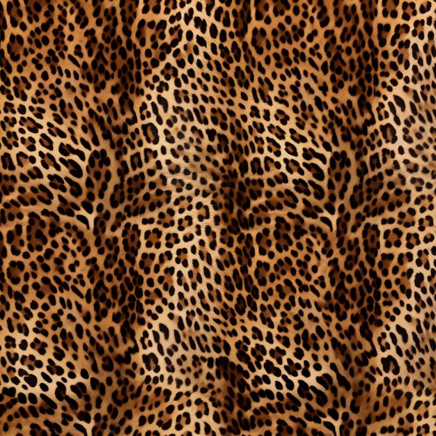 Foto un primer plano de una tela de impresión de leopardo con un fondo negro generativo ai