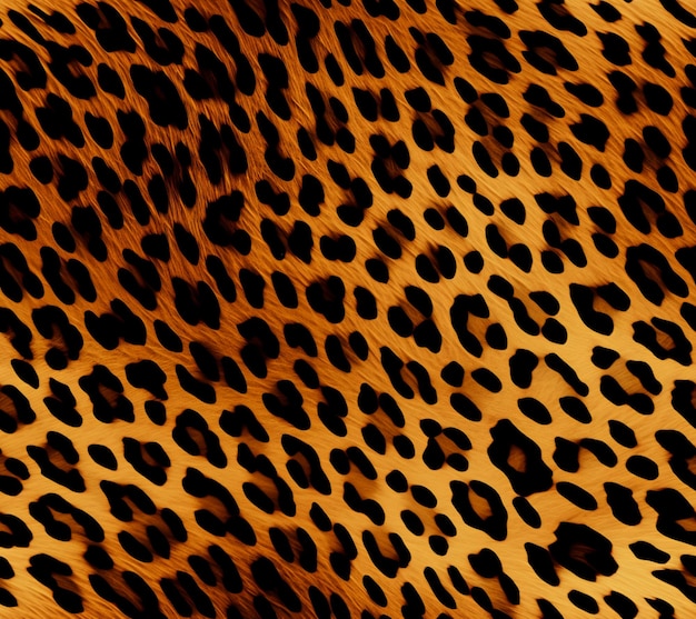 Foto un primer plano de una tela de impresión de leopardo con un patrón generativo ai negro y marrón