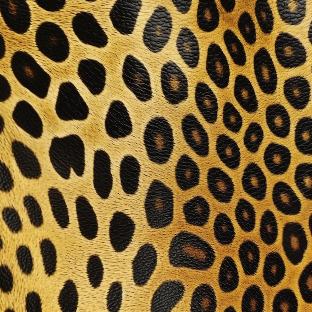 un primer plano de una tela de impresión de leopardo con un patrón generativo ai negro y marrón