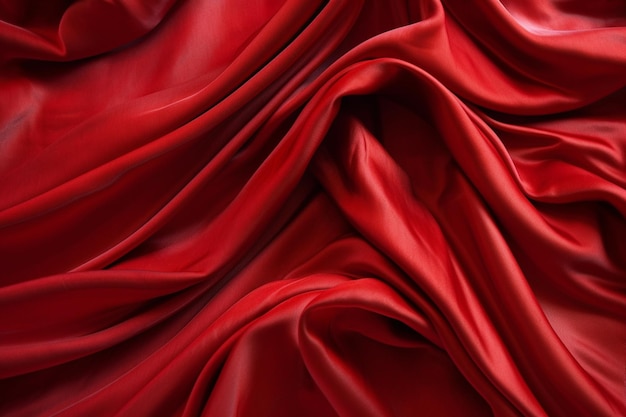 Un primer plano de una tela roja con una gran cantidad de pliegues generativos ai