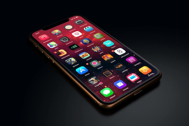 Un primer plano de un teléfono celular con un montón de aplicaciones en él generativo ai