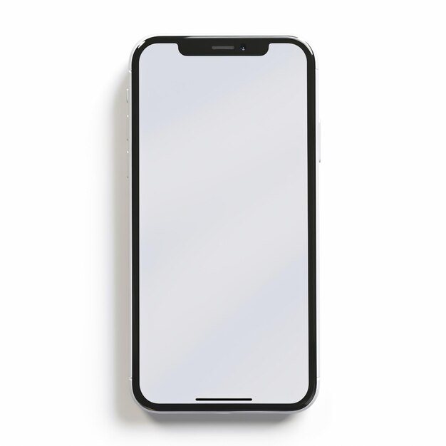 un primer plano de un teléfono celular con una pantalla en blanco generativa ai