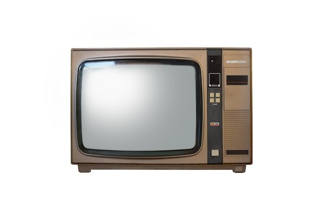 Foto primer plano de un televisor contra un fondo blanco