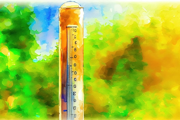 Foto primer plano del termómetro que muestra ai generativo de alta temperatura