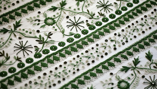 un primer plano de un textil paquistaní bellamente bordado