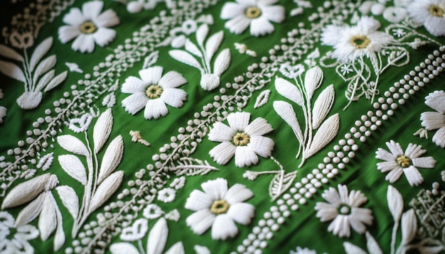 Foto un primer plano de un textil paquistaní bellamente bordado