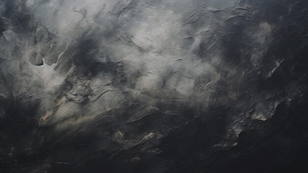 Primer plano de la textura abstracta de la pintura de arte negro áspero con pintura de cuchillo de paleta con pincelada de aceite en lienzo