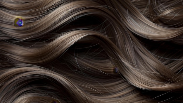 Un primer plano de la textura del cabello ondulado