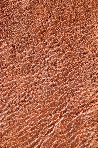 Primer plano de textura de cuero marrón como fondo