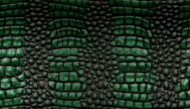 Foto un primer plano de una textura de cuero verde y negra generativa ai