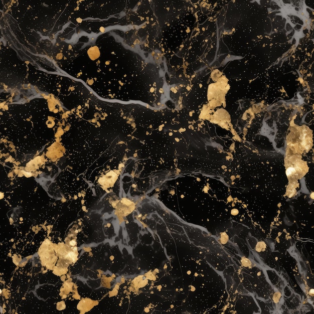 Primer plano de una textura de granito Black Galaxy con motas doradas