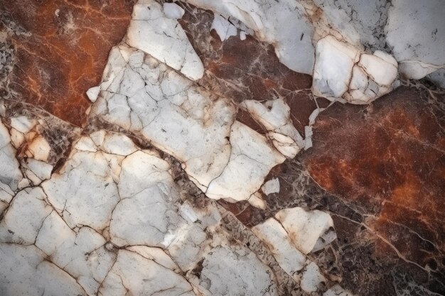 Un primer plano de textura de piedra arenosa en el fondo con una losa de mármol italiano pulido gra natural...