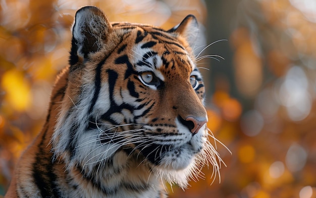 Primer plano de un tigre en un fondo borroso IA generativa