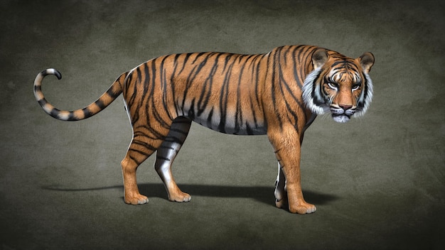 Primer plano de tigre. Ilustración 3d