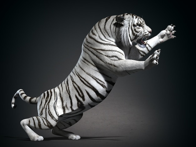 Primer plano de tigre. ilustración 3d