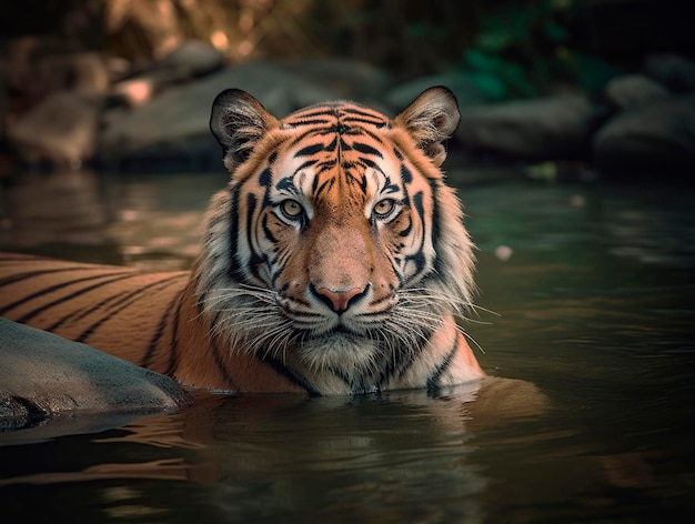 primer plano, de, tigre, en, el, salvaje