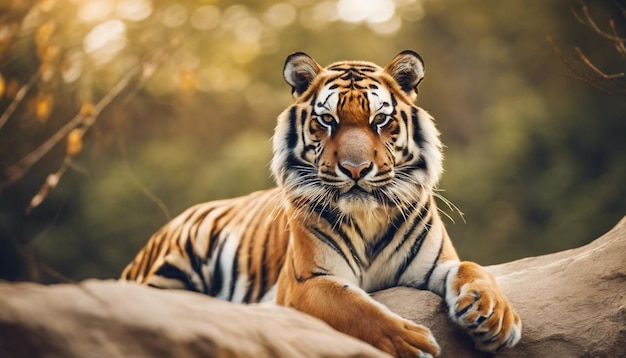 Foto primer plano de un tigre en una selva salvaje animal peligroso