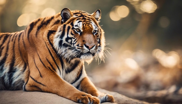 Foto primer plano de un tigre en una selva salvaje animal peligroso