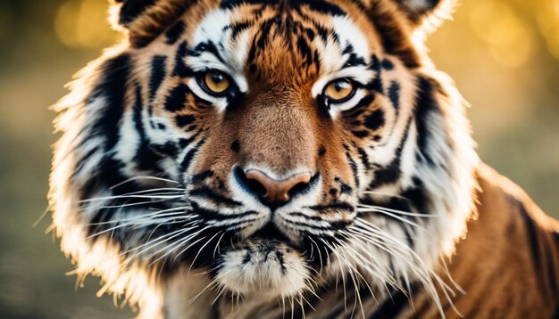 Foto primer plano de un tigre en una selva salvaje animal peligroso