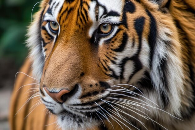 Un primer plano de un tigre siberiano Panthera tigris altaica