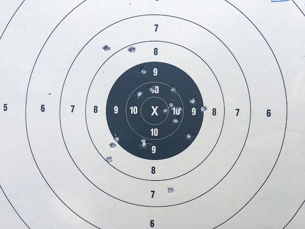 Foto primer plano del tiro al blanco