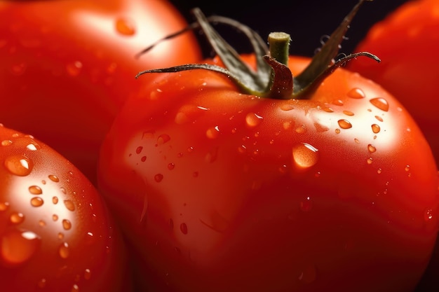 Un primer plano de los tomates frescos