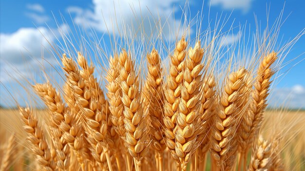 Un primer plano del trigo en el campo