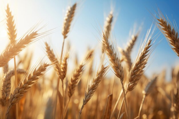 Primer plano de trigo en el campo