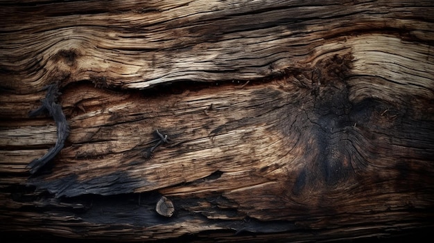 Un primer plano del tronco de un árbol con un fondo negro y marrón oscuro.